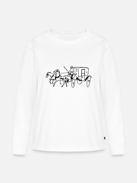 Kutsche - Frauen Premium Bio Langarmshirt - Weiß