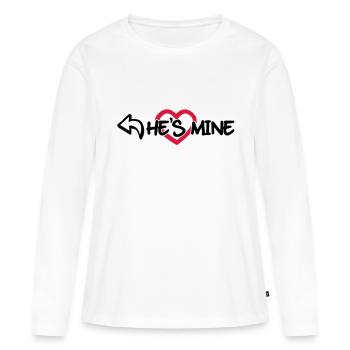 He's mine - T-shirt manches longues Premium bio Femme - blanc - Devant - Julia (174cm)