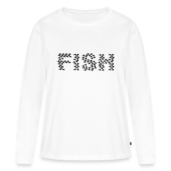 Poissons / poissons essaim (1c) - T-shirt manches longues Premium bio Femme - blanc - Devant - Julia (174cm)