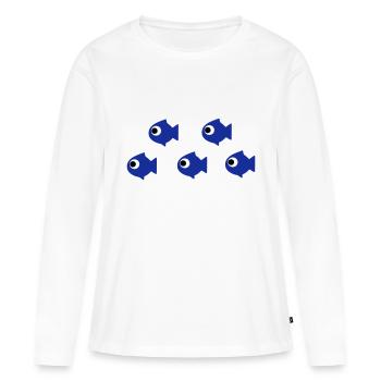fishes - T-shirt manches longues Premium bio Femme - blanc - Devant - Julia (174cm)