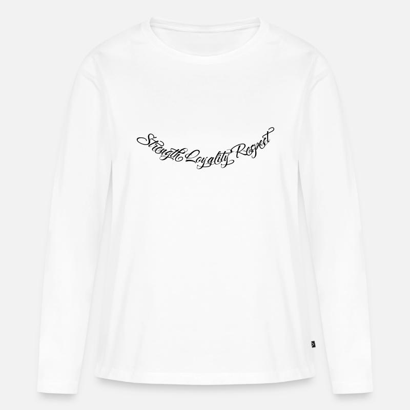 Strength Loyality Respect 2 - Frauen Premium Bio Langarmshirt - Weiß