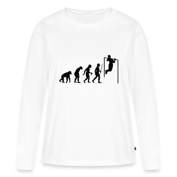 Evolution Pull Up - T-shirt manches longues Premium bio Femme - blanc - Devant - Julia (174cm)