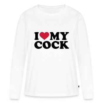 Penis - Frauen Premium Bio Langarmshirt - Weiß - Vorne - Julia (174cm)