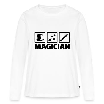 Zauberer - Frauen Premium Bio Langarmshirt - Weiß - Vorne - Julia (174cm)