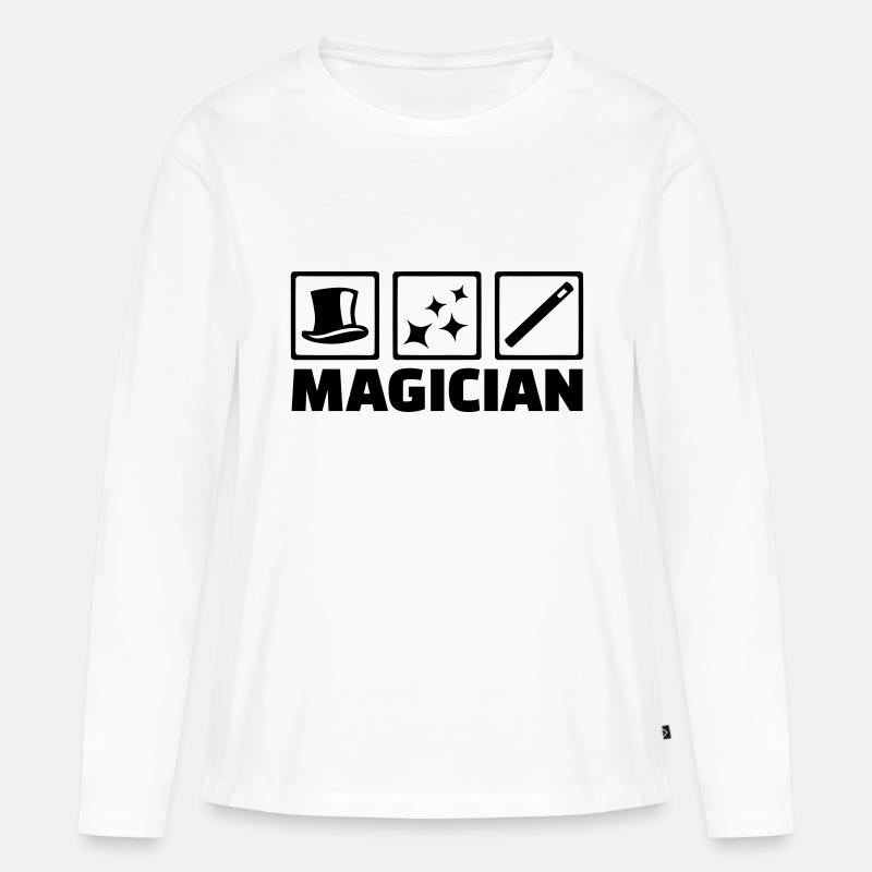 Zauberer - Frauen Premium Bio Langarmshirt - Weiß