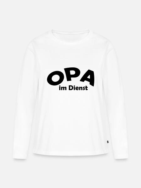 opa im dienst - Frauen Premium Bio Langarmshirt - Weiß
