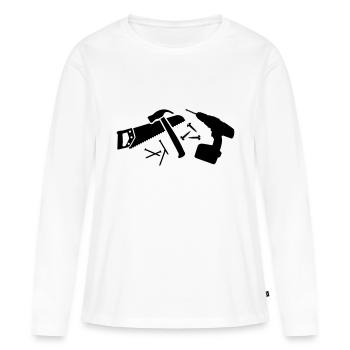 Tools - Women's Premium Organic Long Sleeve Shirt - white - Front - Julia (174cm)