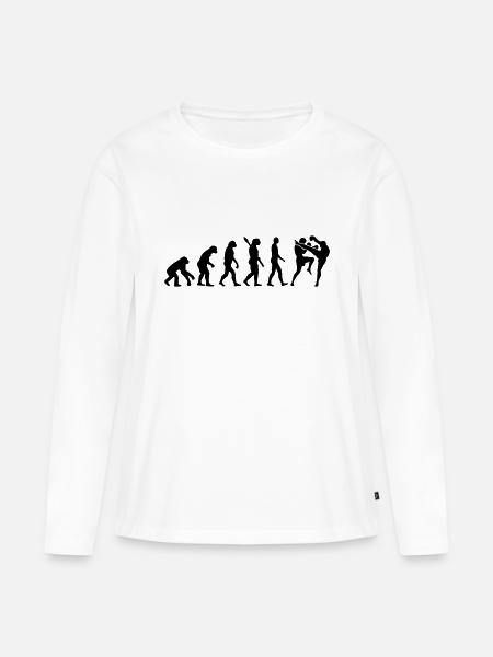 Muay Thai - Frauen Premium Bio Langarmshirt - Weiß