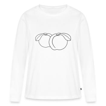 2 pfirsiche lecker frucht früchte - Frauen Premium Bio Langarmshirt - Weiß - Vorne - Julia (174cm)