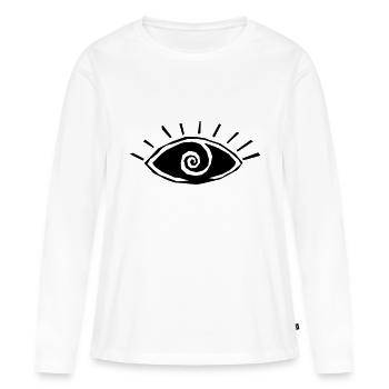 Eye, vision, all seeing eye, spiral, god, third - Women's Premium Organic Long Sleeve Shirt - white - Front - Julia (174cm)