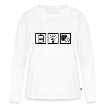 Event Manager - T-shirt manches longues Premium bio Femme - blanc - Devant - Julia (174cm)