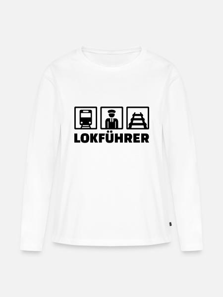 Lokführer - Frauen Premium Bio Langarmshirt - Weiß