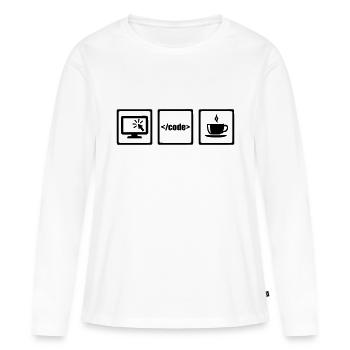 Programmeur - T-shirt manches longues Premium bio Femme - blanc - Devant - Julia (174cm)