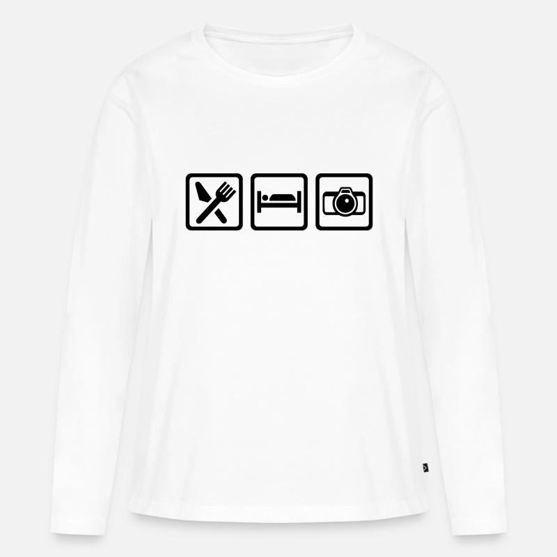 Fotograf - Frauen Premium Bio Langarmshirt - Weiß