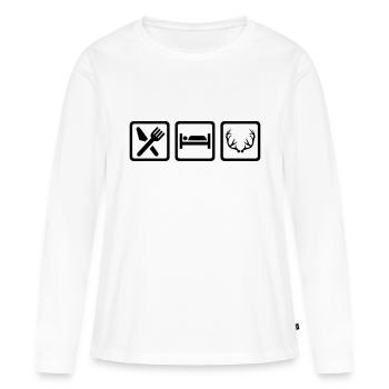 Chasseur - T-shirt manches longues Premium bio Femme - blanc - Devant - Julia (174cm)