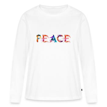 Peace - T-shirt manches longues Premium bio Femme - blanc - Devant - Julia (174cm)
