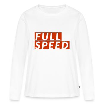 FULL SPEED T-shirt cool pour les automobilistes - T-shirt manches longues Premium bio Femme - blanc - Devant - Julia (174cm)