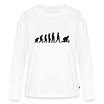 Couches de sol Couches de parquet Couches de sol Couches de tapis - T-shirt manches longues Premium bio Femme - blanc - Devant - Julia (174cm)