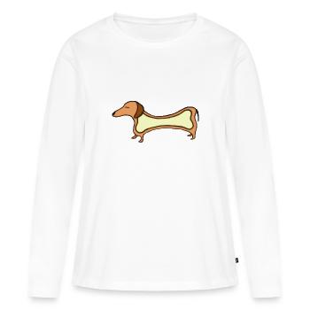 Gastronome - T-shirt manches longues Premium bio Femme - blanc - Devant - Julia (174cm)