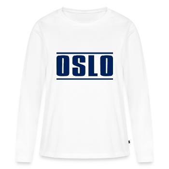 Oslo - T-shirt manches longues Premium bio Femme - blanc - Devant - Julia (174cm)