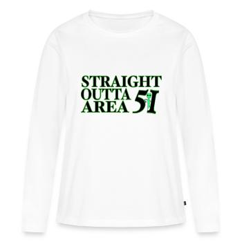 Zone Straight Outta 51 - T-shirt manches longues Premium bio Femme - blanc - Devant - Julia (174cm)
