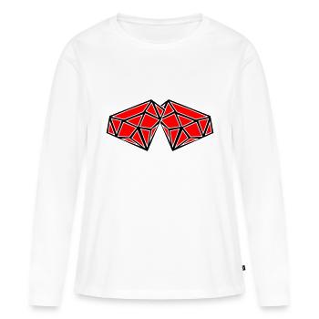 Diamants - T-shirt manches longues Premium bio Femme - blanc - Devant - Julia (174cm)