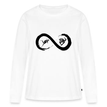 Plonger à l'infini - T-shirt manches longues Premium bio Femme - blanc - Devant - Julia (174cm)
