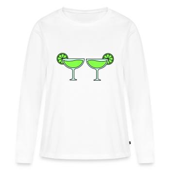 Cocktails - T-shirt manches longues Premium bio Femme - blanc - Devant - Julia (174cm)