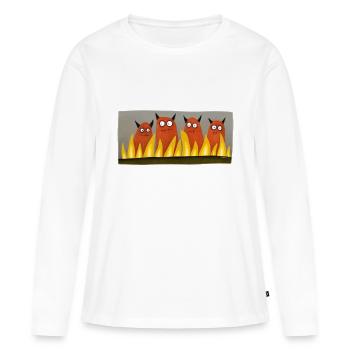 vier Teufel - Frauen Premium Bio Langarmshirt - Weiß - Vorne - Julia (174cm)