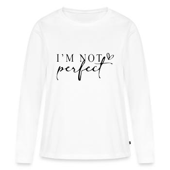 Je ne suis pas parfait. - T-shirt manches longues Premium bio Femme - blanc - Devant - Julia (174cm)