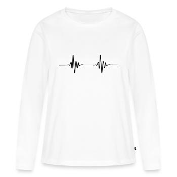 ECG Chart Beat - Women's Premium Organic Long Sleeve Shirt - white - Front - Julia (174cm)