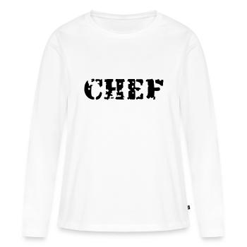 Chef - Frauen Premium Bio Langarmshirt - Weiß - Vorne - Julia (174cm)
