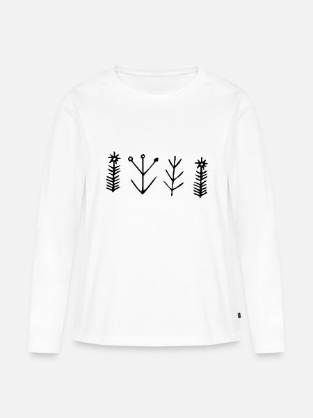 Pflanzen - Frauen Premium Bio Langarmshirt - Weiß