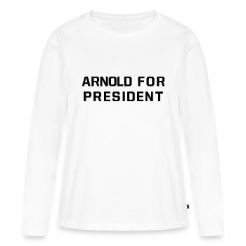ARNOLD FOR PRESIDENT - Frauen Premium Bio Langarmshirt - Weiß - Vorne - Julia (174cm)