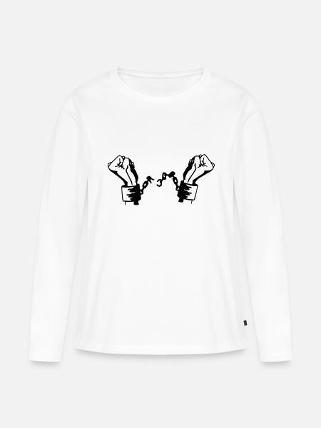Befreiung Handschellen Vektor - Frauen Premium Bio Langarmshirt - Weiß