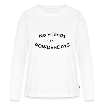 Aucun ami sur le cadeau Powderdays - T-shirt manches longues Premium bio Femme - blanc - Devant - Julia (174cm)