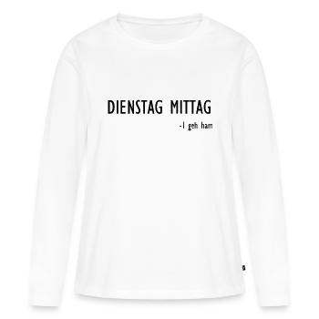 Mardi midi - T-shirt manches longues Premium bio Femme - blanc - Devant - Julia (174cm)