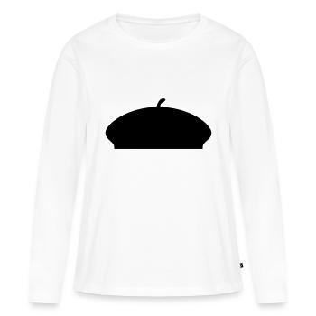 Béret French Hat - T-shirt manches longues Premium bio Femme - blanc - Devant - Julia (174cm)