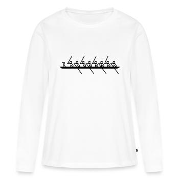 Rudern - Riemenachter (8+) mit Steuermann - Frauen Premium Bio Langarmshirt - Weiß - Vorne - Julia (174cm)