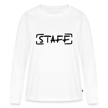 Staff - T-shirt manches longues Premium bio Femme - blanc - Devant - Julia (174cm)