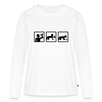 Alcool - T-shirt manches longues Premium bio Femme - blanc - Devant - Julia (174cm)