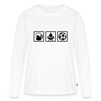 Griller - T-shirt manches longues Premium bio Femme - blanc - Devant - Julia (174cm)