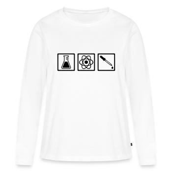 Chimiste - T-shirt manches longues Premium bio Femme - blanc - Devant - Julia (174cm)
