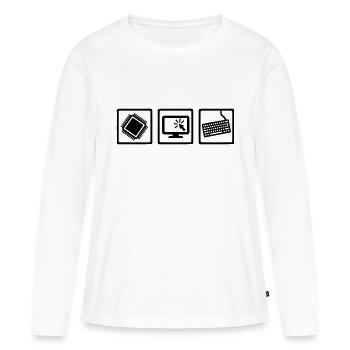 Programmeur - T-shirt manches longues Premium bio Femme - blanc - Devant - Julia (174cm)
