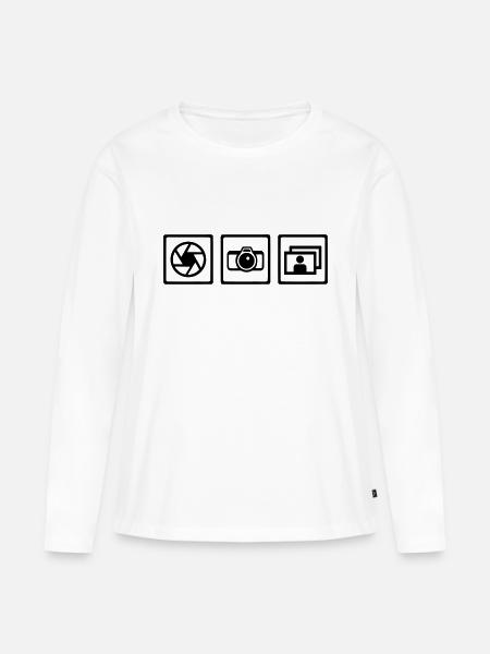 Fotograf - Frauen Premium Bio Langarmshirt - Weiß