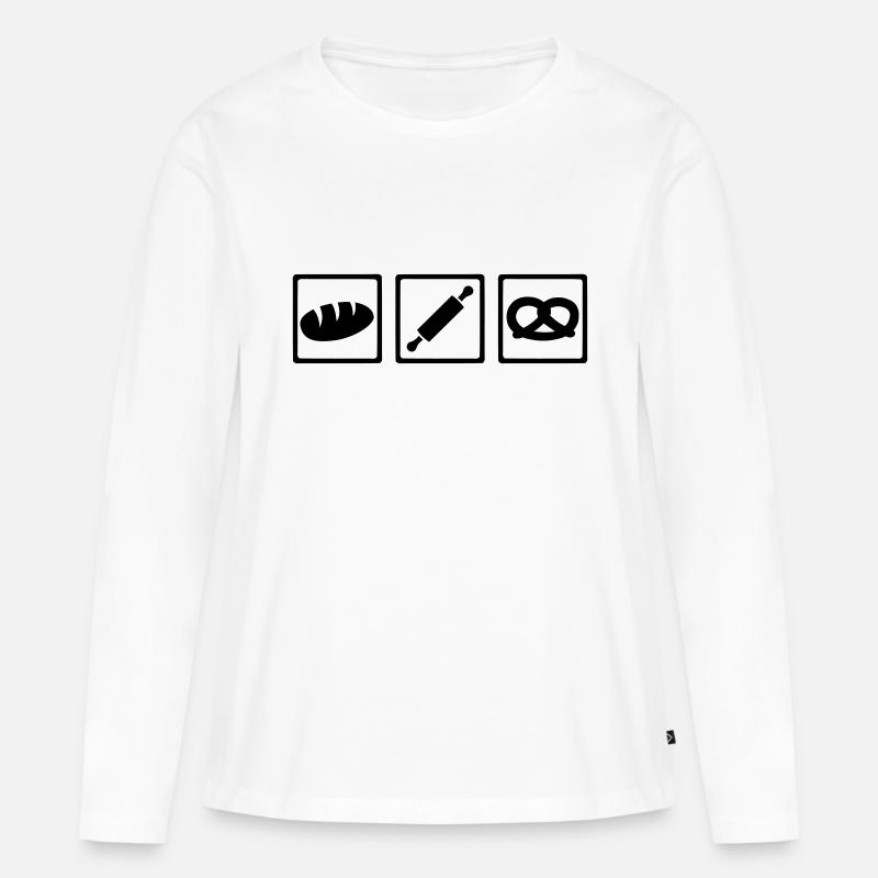 Bäcker - Frauen Premium Bio Langarmshirt - Weiß