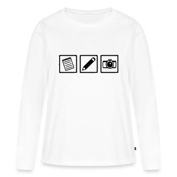 Journalist - Frauen Premium Bio Langarmshirt - Weiß - Vorne - Julia (174cm)