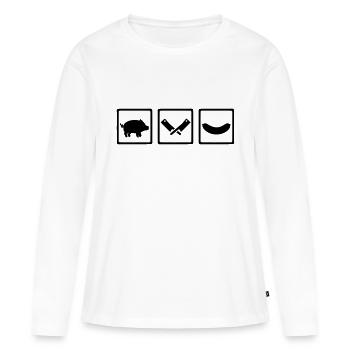 Fleischer - Frauen Premium Bio Langarmshirt - Weiß - Vorne - Julia (174cm)