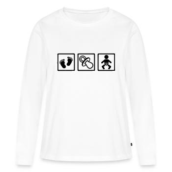 Bébé - T-shirt manches longues Premium bio Femme - blanc - Devant - Julia (174cm)