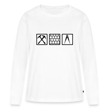 Couvreur - T-shirt manches longues Premium bio Femme - blanc - Devant - Julia (174cm)